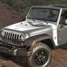 Biohazard Style Stripes Hood Blackout Vinyl Decal Kit for Jeep Rubicon_2