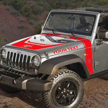 Biohazard Style Stripes Hood Blackout Vinyl Decal Kit for Jeep Rubicon_3