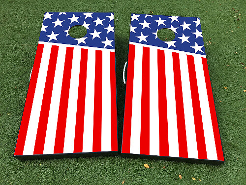 American Flag Cornhole Board Vinyl Wrap Decal Set 