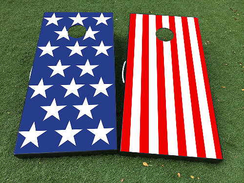 American Flag Cornhole Board Vinyl Decal Wraps Set
