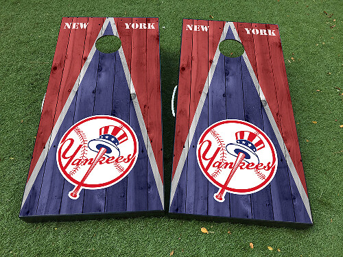 New York Yankees Style Cornhole Board Vinyl Wrap Decal Set 