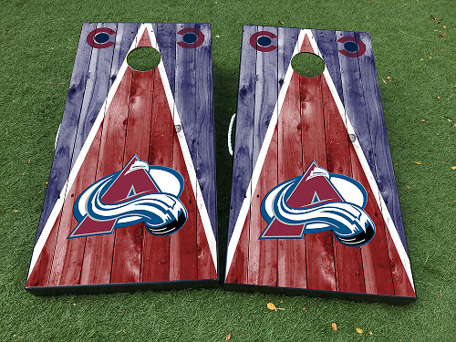 Colorado Avalanche Style Cornhole Board Vinyl Wrap Decal Set