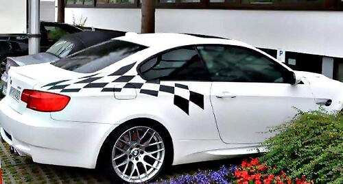 Checkered Flag Side Vinyl Decal Sticker for BMW M3