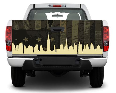 American USA Military flag Tailgate Decal Sticker Wrap Pick-up Truck SUV Car