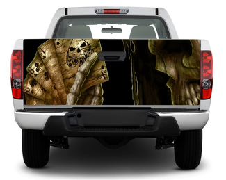 Skull death card poker Rear Window OR Tailgate Decal Sticker Wrap Pick-up Truck SUV Car