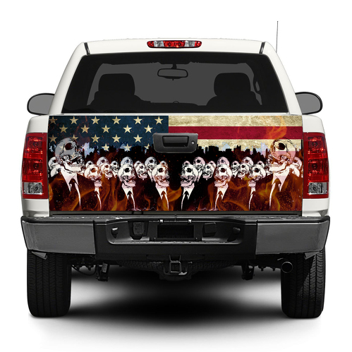Zombie American USA flag Tailgate Decal Sticker Wrap Pick-up Truck SUV Car