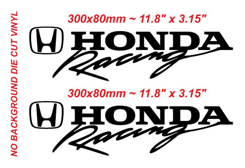 2x Honda Racing Type R sticker Vinyl Die cut Honda Racing Black Decal