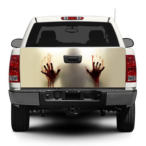 Blood-Stained Hands Tailgate Vinyl Decal for Pick-up Trucks SUVs