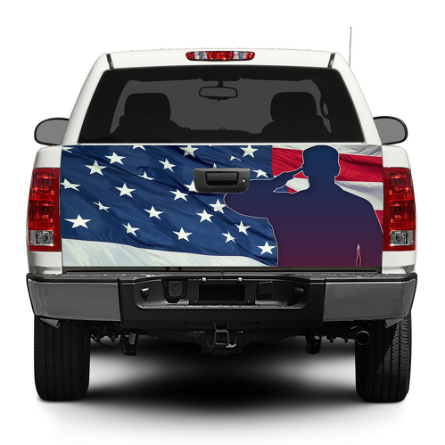 American US army Military flag  Tailgate Decal Sticker Wrap Pick-up Truck SUV Car