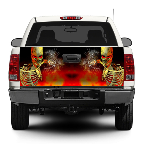 Zombie Skull skeleton broken glass Tailgate Decal Sticker Wrap Pick-up Truck SUV Car