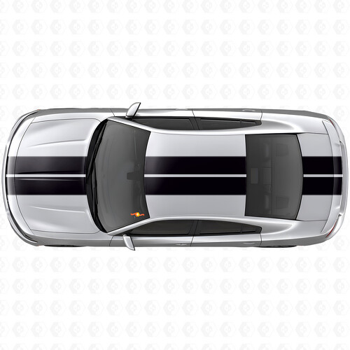 Dual Racing Stripes Hood Roof Trunk Vinyl Decal Sticker for Dodge Charger_1