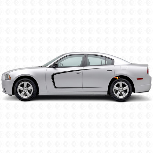 C-Style Stripes with Outside Contour Side Vinyl Decal Sticker for Dodge Charger 2011-2014