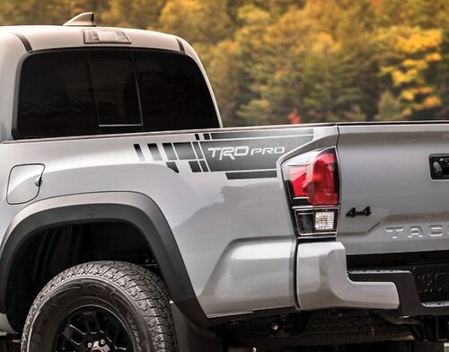 TRD Pro Geometric Style Bedside Vinyl Decal Sticker for Toyota Tacoma