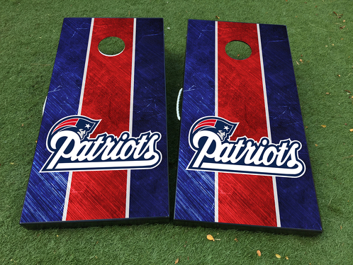 New England Patriots Football Cornhole Board Game Decal VINYL WRAPS with LAMINATED