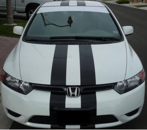 Dual Racing Stripes Vinyl Decal Kit for Honda Civic Accord