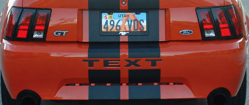 TEXT Rear Bumper Letter Inserts Universal Vinyl Decal Sticker for Ford Mustang 1999-2004