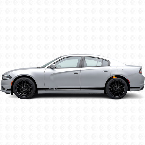 Dual Stripes & Custom Text Side Vinyl Decal Sticker for Dodge Charger 2015-2026