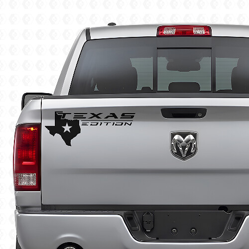 Texas Edition with Map Logo Tailgate Vinyl Decal for Trucks
