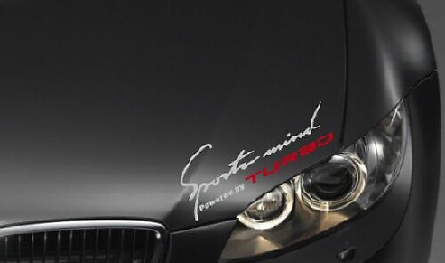 Sports Mind Powered by Turbo Hood Vinyl Decal Sticker 