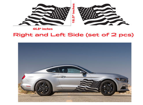 AMERICAN USA FLAG Ford Mustang Decal Vinyl Side Door Graphics