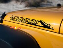 CUSTOM TEXT- JK JL Unlimited Edition Mountain vinyl sticker decal Fits any Jeep wrangler JK3 2