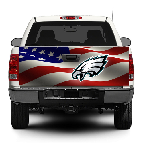 Philadelphia Eagles Football American Flag Tailgate Decal Sticker Wrap Pick-up Truck SUV Car
