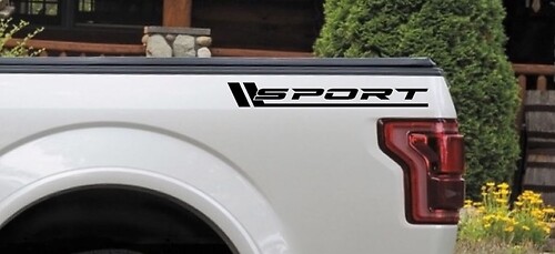 SPORT Vinyl Decal Truck bed Pickup turbo 4wd 4x4 diesel sticker logo emblem BLK