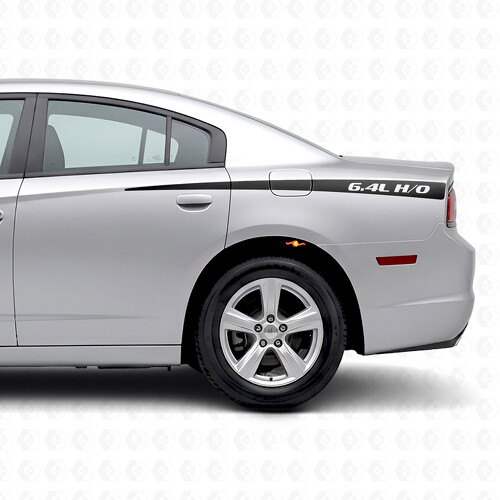 6.4L H/O Tapering Stripes Side Vinyl Decal Sticker for Dodge Charger 2011-2014_1
