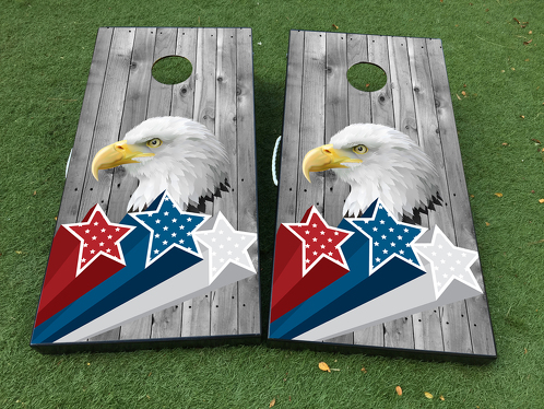 American Eagle USA Star Independence Day Cornhole Board Game Decal VINYL WRAPS with LAMINATED