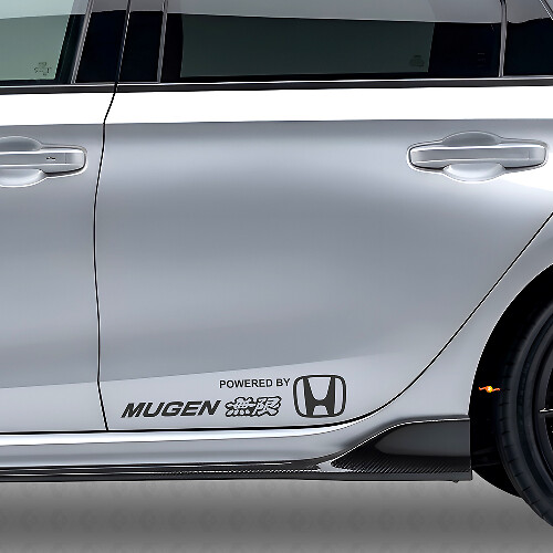 Powered by Mugen Side Vinyl Decal Set for Honda Cars