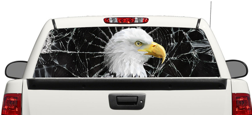 Eagle Broken Glass Rear Window Decal Sticker Pickup Truck SUV Car 3