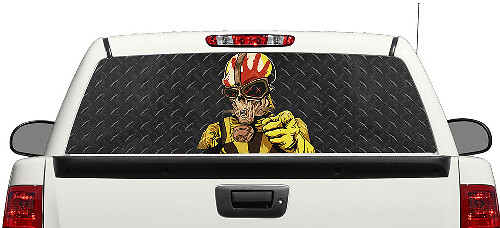 Five Finger Death Punch Skull Rear Window Decal Sticker for Lorry and SUV