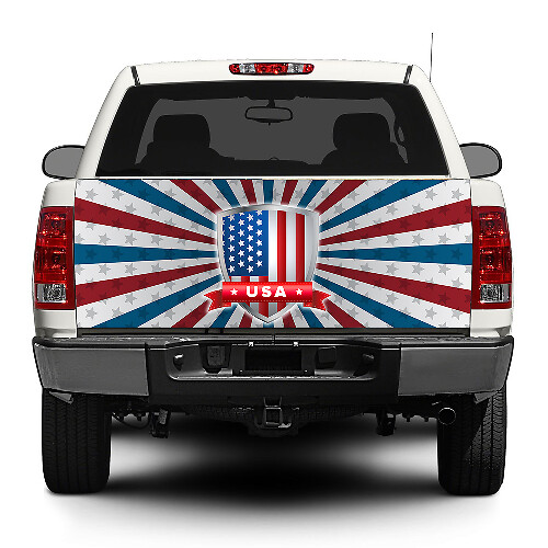 USA Flag Shield Tailgate Decal for Pick-up Trucks SUVs