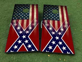General Lee and American Flag patriotic Cornhole Board Game Decal VINYL WRAPS with LAMINATED