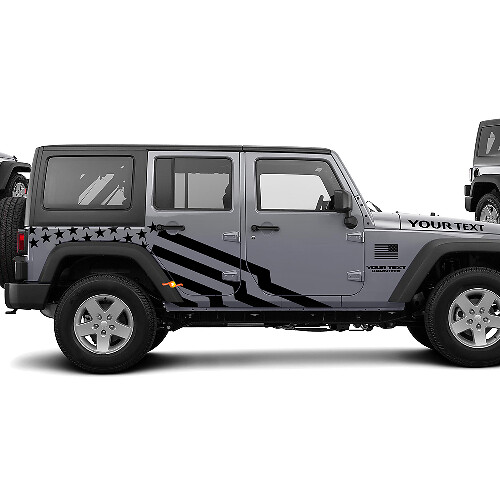 USA Flag Side Vinyl Decal Sticker for Jeep Wrangler