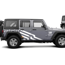 USA Flag Side Vinyl Decal Sticker for Jeep Wrangler_2
