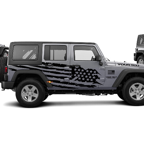 US flag theme splash Stars Graphic Sticker Decal for 07-17 Jeep Wrangler Unlimited JK 4 Door
