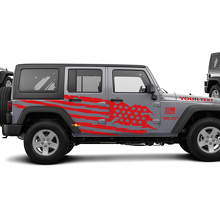 Distressed US Flag Side Vinyl Sticker Decal for Jeep Wrangler Unlimited JK 3