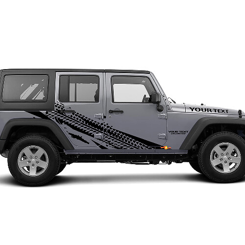 Tyre Track Graphic Vinyl Sticker Decal for Jeep Wrangler Unlimited JK