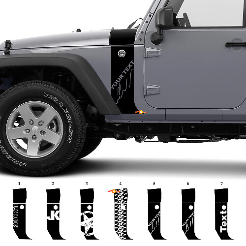 Custom Stripe Bonnet and Wing Vinyl Decal Sticker for Jeep Wrangler JK