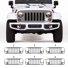 Custom Grill Blackout Graphics Vinyl Decal Sticker for Jeep Wrangler Rubicon JK_2