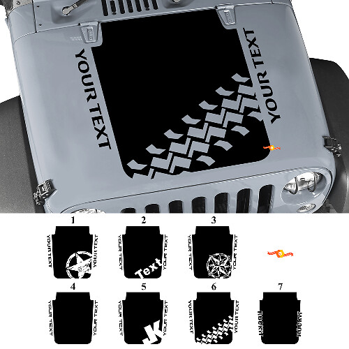 Custom Blackout Graphics Bonnet Vinyl Decal Sticker for Jeep Wrangler Rubicon JK