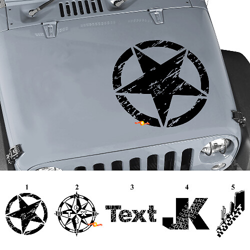 Custom Graphics Bonnet Vinyl Decal Sticker for Jeep Wrangler Rubicon JK