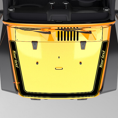 Vinyl-Decal-Sticker mit Randstreifen für die Motorhaube von Jeep Wrangler Rubicon