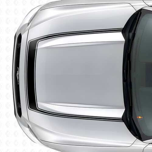 Accent Outline Stripe Hood Vinyl Decal for Musclecar Musclecarmodel 2015-2020_1