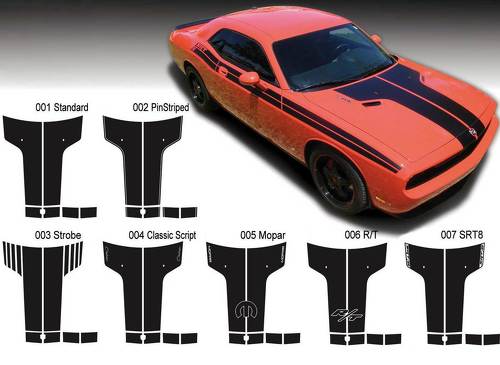 Dodge Challenger Hood T Decal Sticker Hood graphics fits to models 09-14