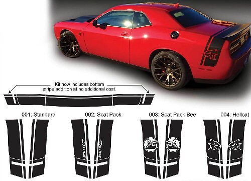 Super Bee Side and Tail Band Vinyl Decal Kit for Dodge Challenger 2015
