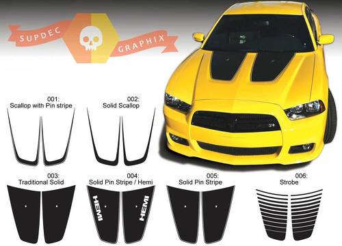 Dodge Charger Hood Accent Decal Sticker Hood graphics fits to models 2011-2014