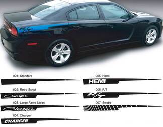 Dodge Charger Straight razor Hemi RT Decal Sticker Side graphics fits to models 2011-2014