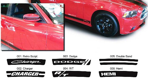 Dodge Charger Mirror Decal Sticker Hemi RT graphics fits to models 2011-2016